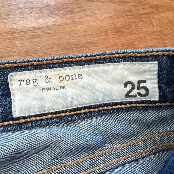 Rag & Bone Jeans Women's Size 25 Dre Slim Boyfriend Medium Wash Raw Hem - Picture 3 of 8